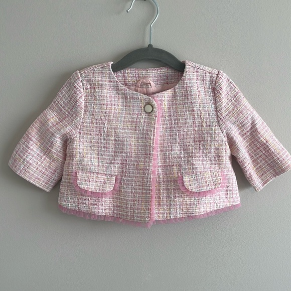 Janie and Jack Pink Tweed jacket - Picture 1 of 5
